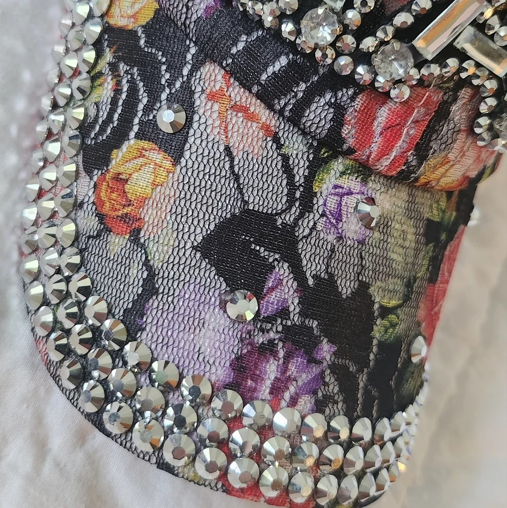 Miami Rhinestone Floral Hat Baseball Cap
